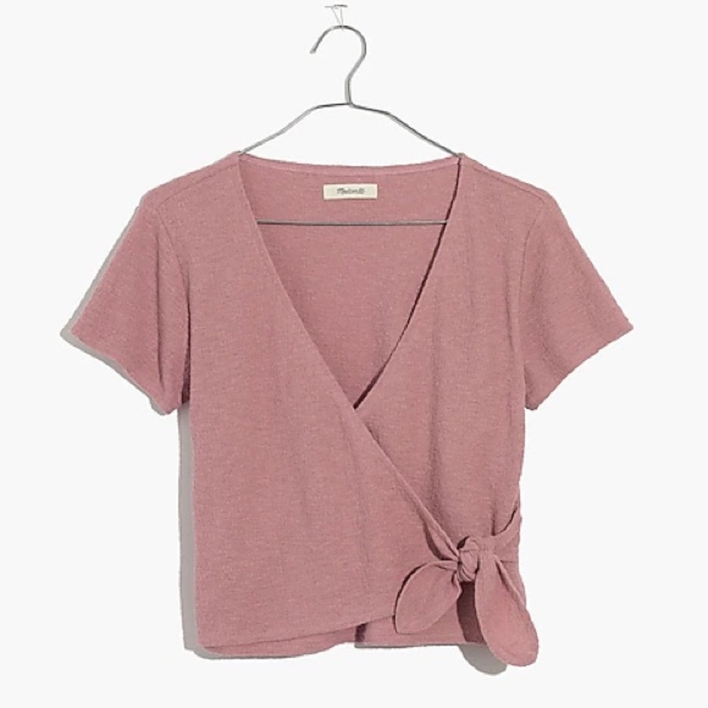 Texture & Thread Wrap-Tie Top